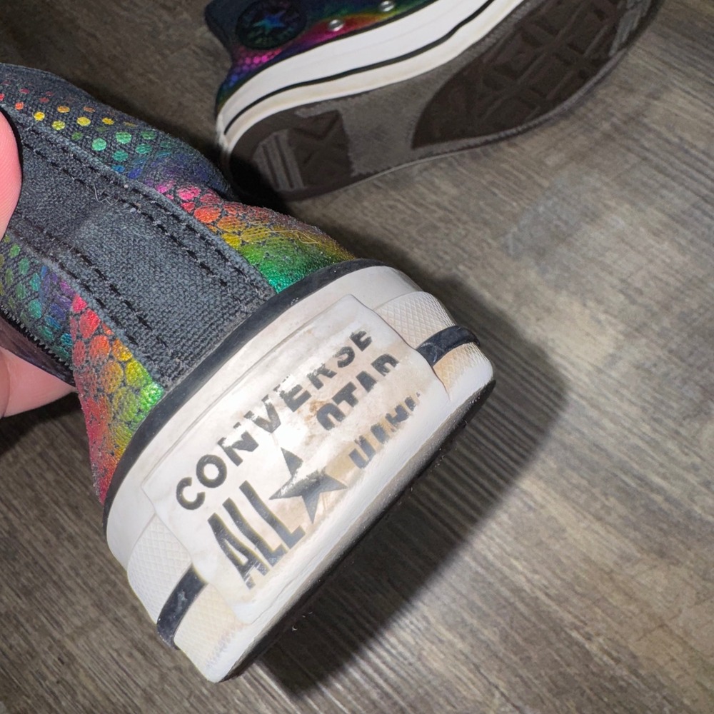 Converse Chuck Taylor All Star High Top Rainbow Metallic Snakeskin Womens 6 - Picture 6 of 10